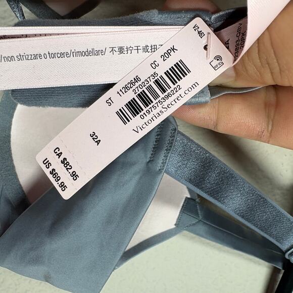 Victoria's Secret 32A Very Sexy Low Cut Demi Scattered Shine Bombshell Bra Gray - Picture 7 of 10